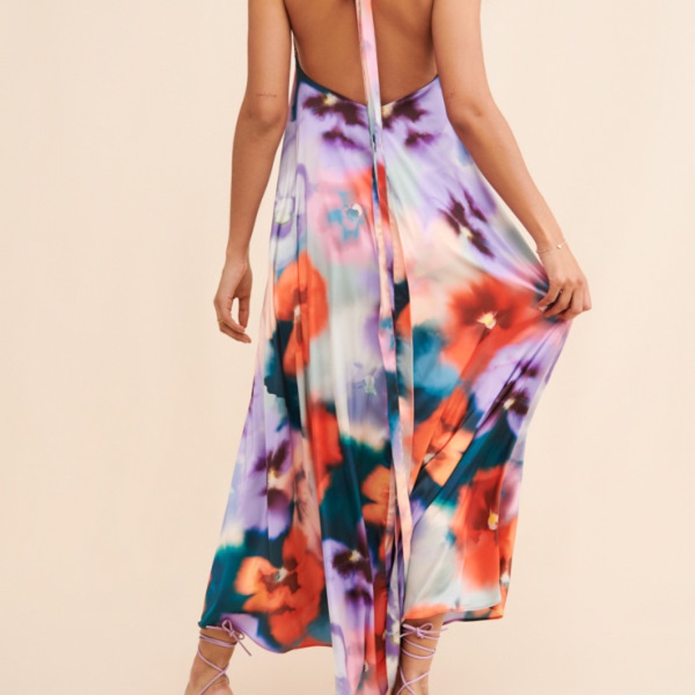 Especia Alejandra Maxi Halter Dress Sz Small - Picture 4 of 9